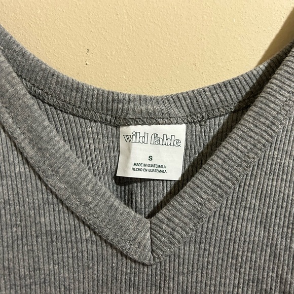 Wild Fable Gray Ribbed Crop Top - Picture 3 of 3